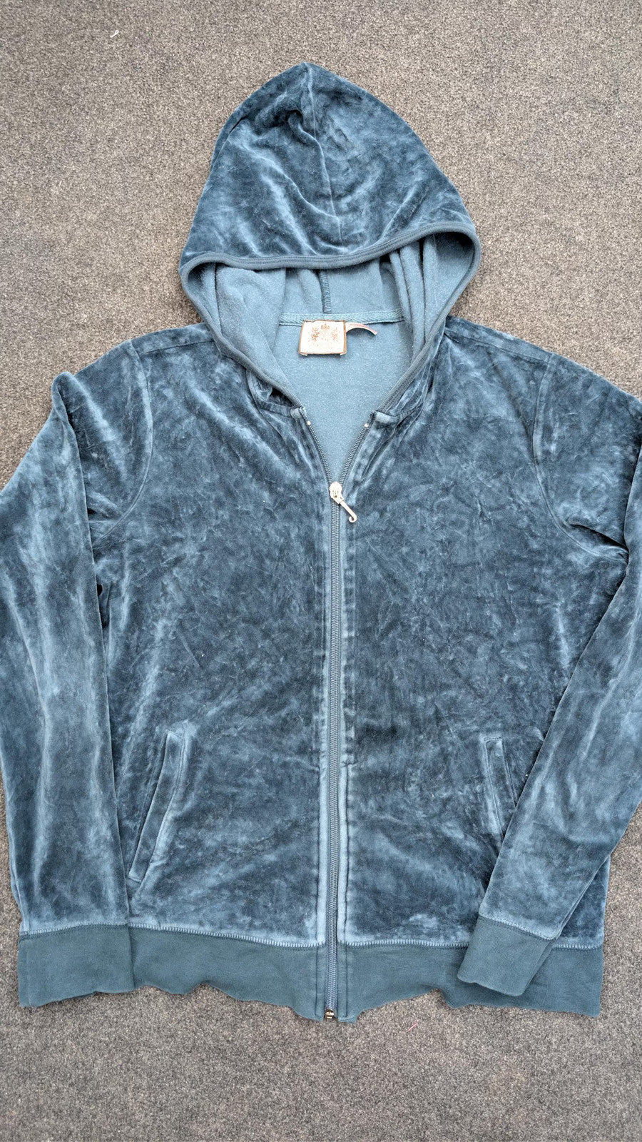 Vintage Juicy Couture Top Y2K Scottie Dog Graphic Velour Long Sleeve