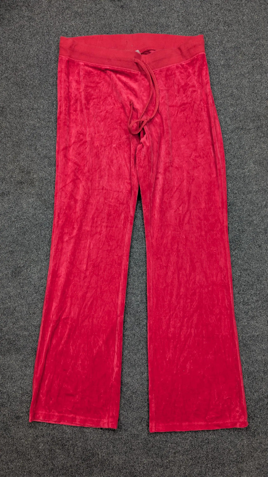 Vintage Juicy Couture Red Velour Tracksuit Bottoms | Y2K Flare Leg Sweatpants