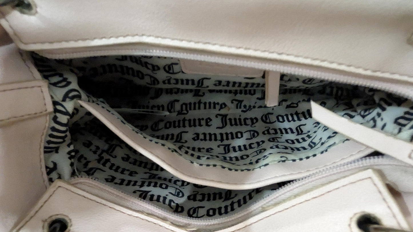 Juicy Couture Baby Pink Faux Leather Crossbody Satchel Bag Monogram