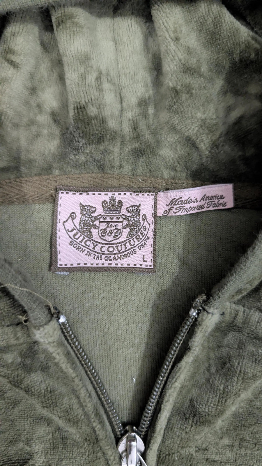 Vintage Juicy Couture Velour Tracksuit Set | Y2K Green Hoodie & Sweatpants (Siz