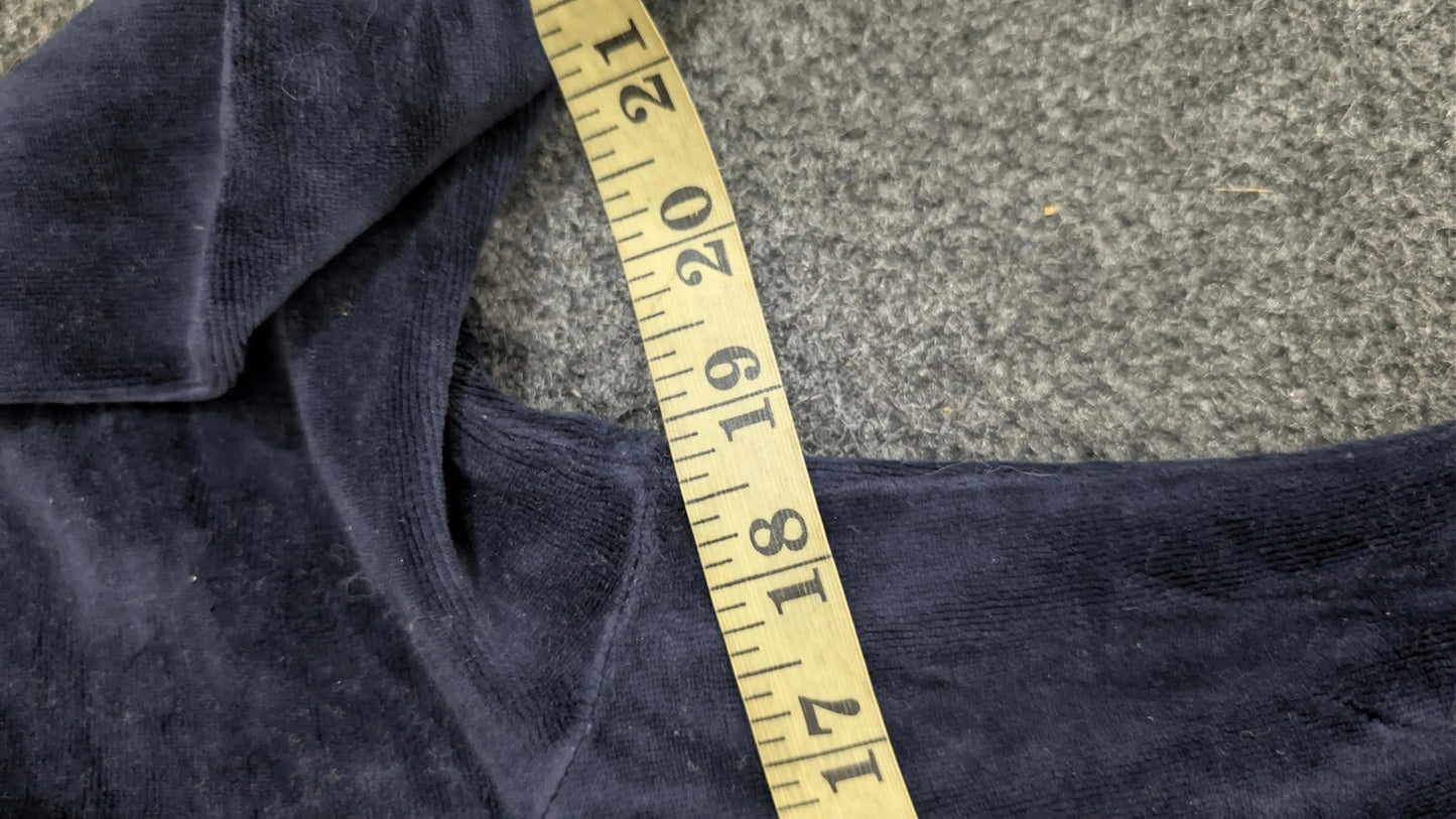 Vintage Juicy Couture Velour Tracksuit Set | Y2K Navy Blue Hoodie & Sweatpants