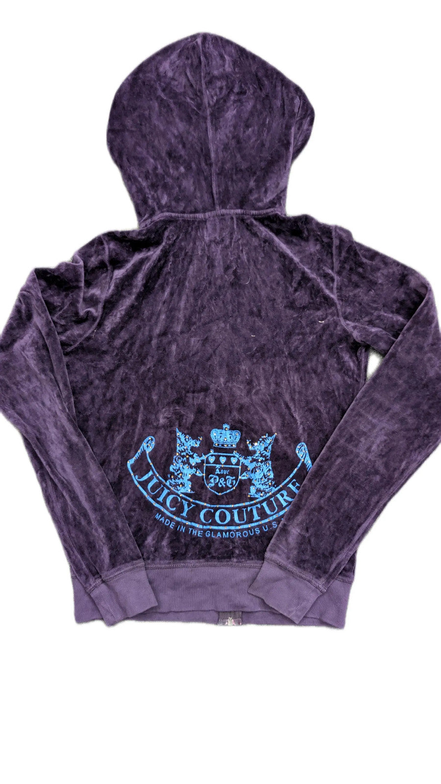 Vintage Juicy Couture Top Y2K Scottie Dog Graphic Velour Long Sleeve