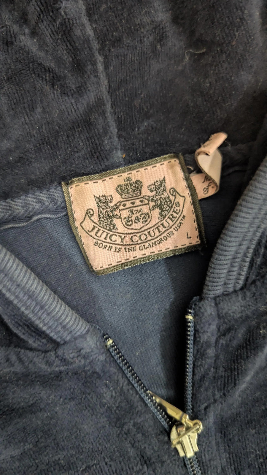 Vintage Juicy Couture Velour Tracksuit Set | Y2K Navy Blue Hoodie & Sweatpants