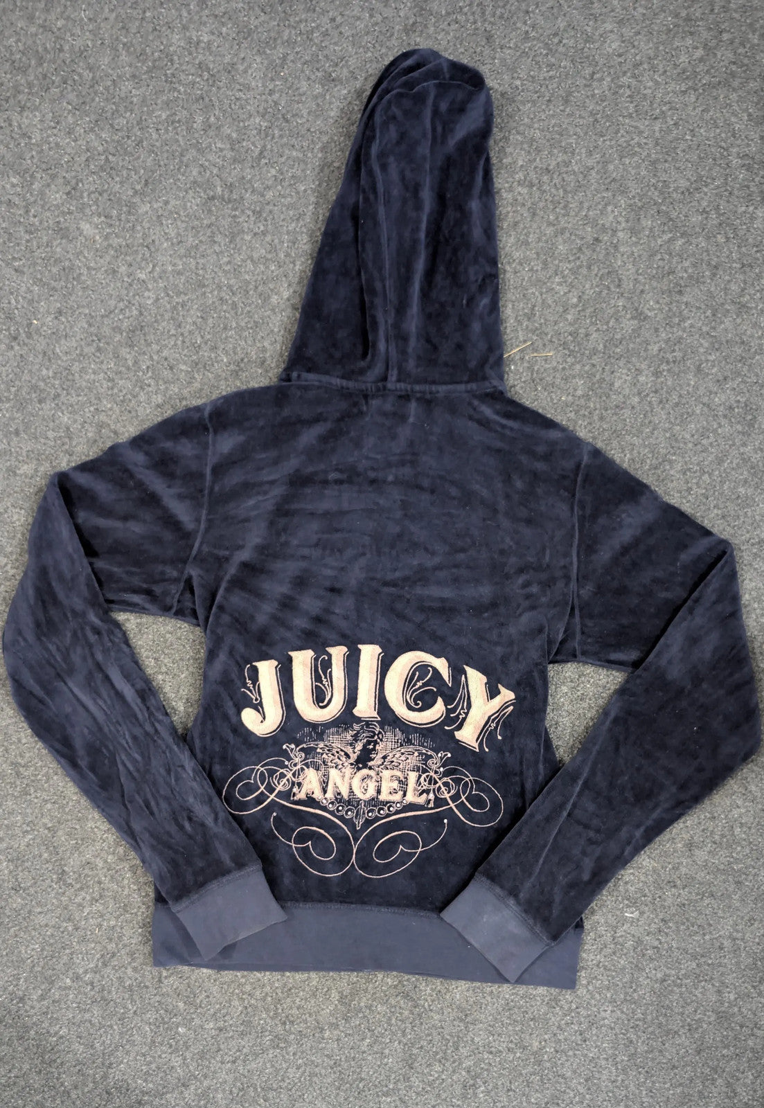 Vintage Juicy Couture Velour Tracksuit Set | Y2K Navy Blue Hoodie & Sweatpants