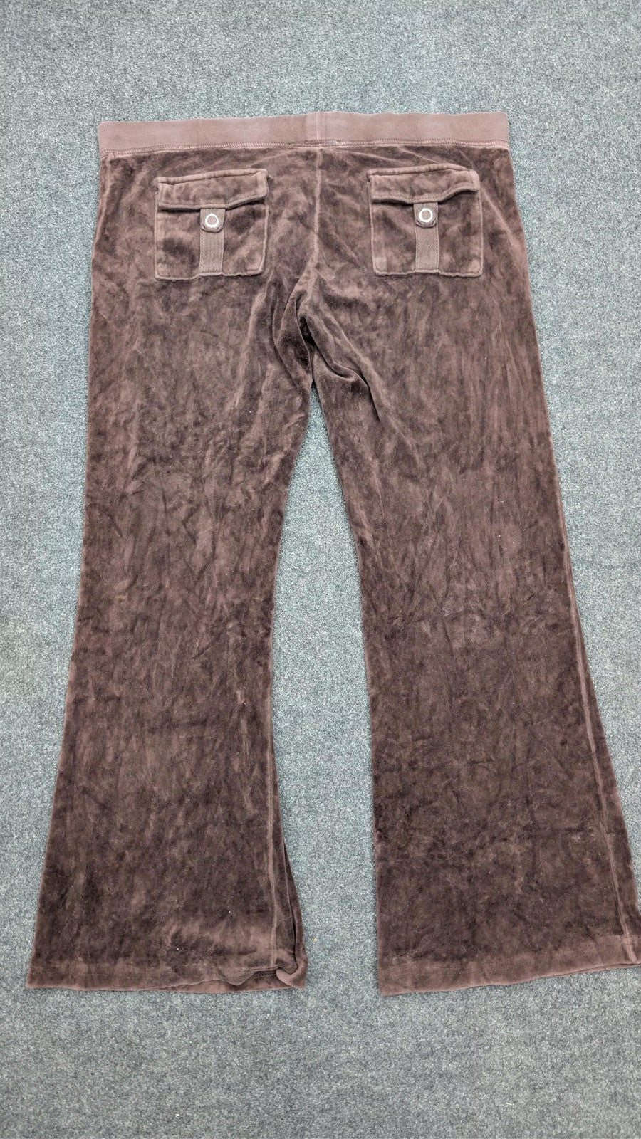 Vintage Juicy Couture Brown Velour Tracksuit Bottoms | Y2K Flare Leg Sweatpants