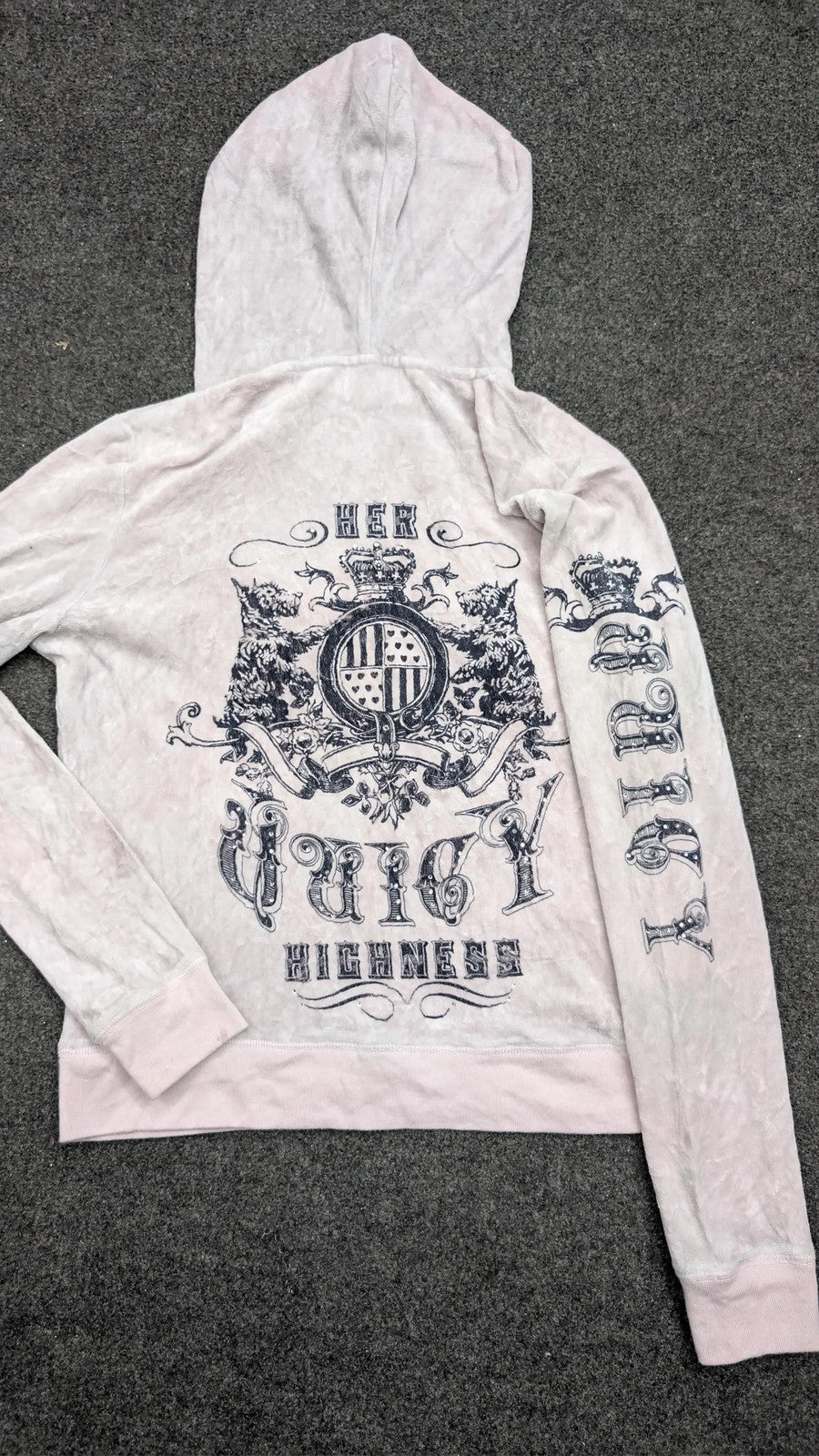 Vintage Juicy Couture Top Y2K Juicy Highness Rare Graphic Velour Long Sleeve