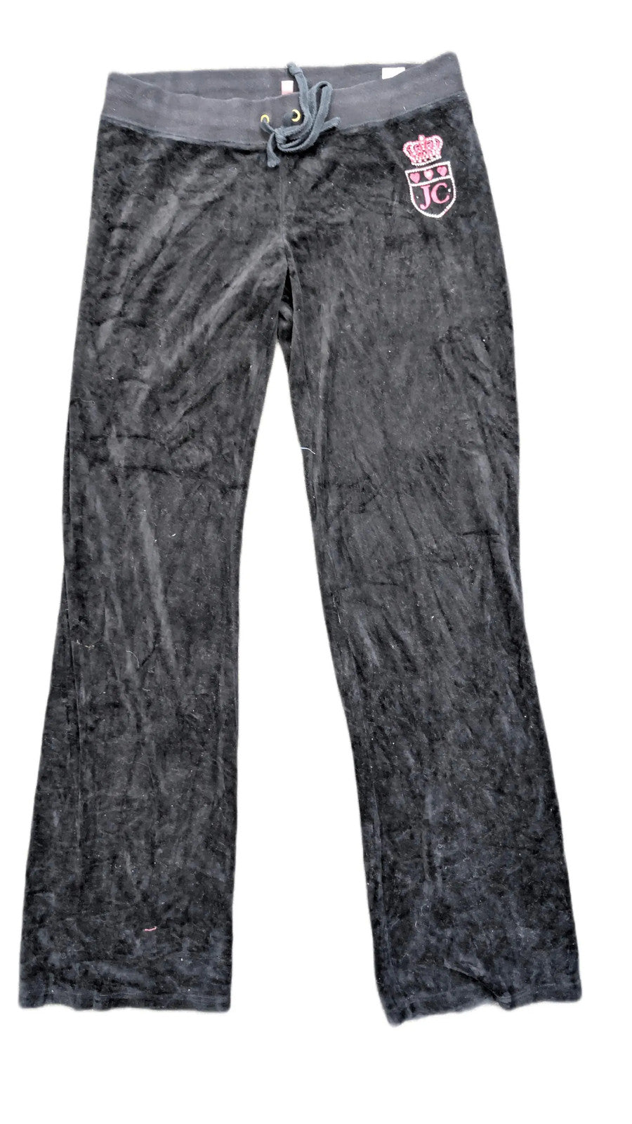 Vintage Juicy Couture Black Velour Tracksuit Bottoms | Y2K Flare Leg Sweatpants