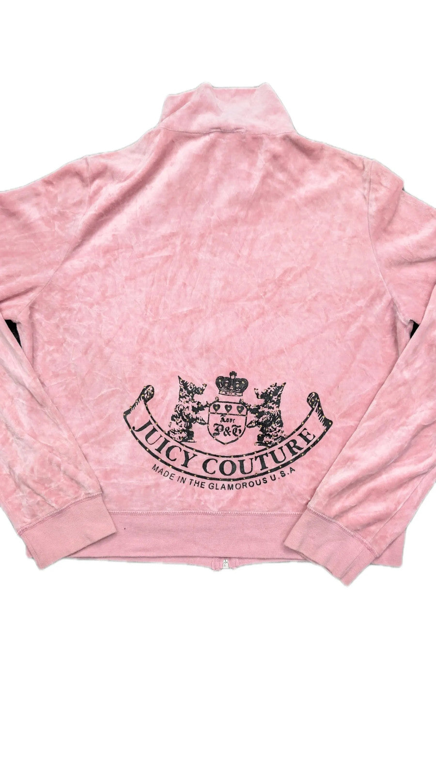 Vintage Juicy Couture Top Y2K Scottie Dog Graphic Velour Long Sleeve