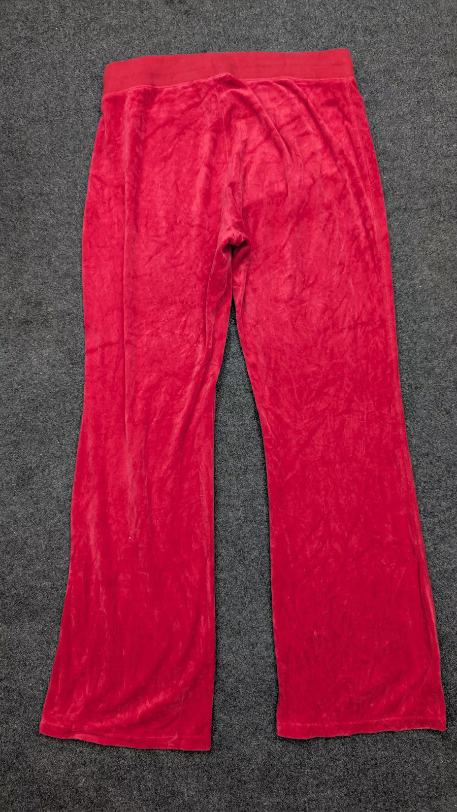 Vintage Juicy Couture Red Velour Tracksuit Bottoms | Y2K Flare Leg Sweatpants