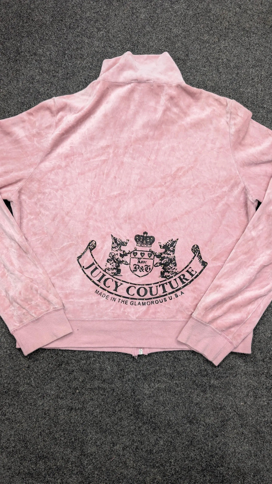 Vintage Juicy Couture Top Y2K Scottie Dog Graphic Velour Long Sleeve