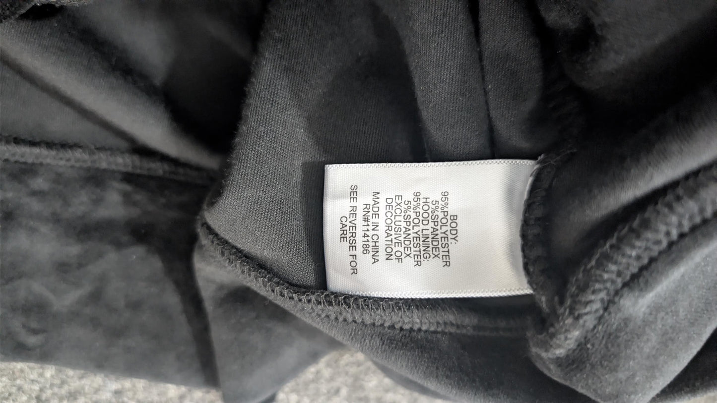 Vintage Juicy Couture Velour Tracksuit Set | Y2K Black Hoodie and Sweatpants (S