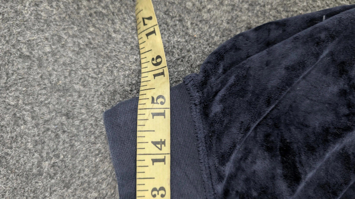 Vintage Juicy Couture Velour Tracksuit Set | Y2K Navy Blue Hoodie & Sweatpants