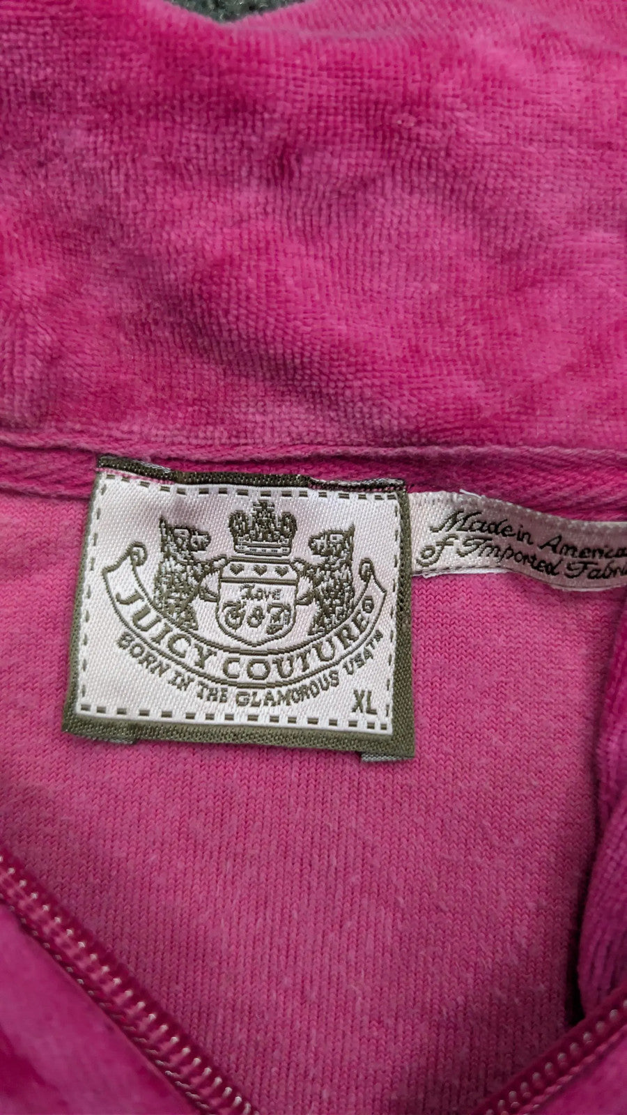 Vintage Juicy Couture Velour Zip-Up Hoodie – Pink Y2K Heritage Design