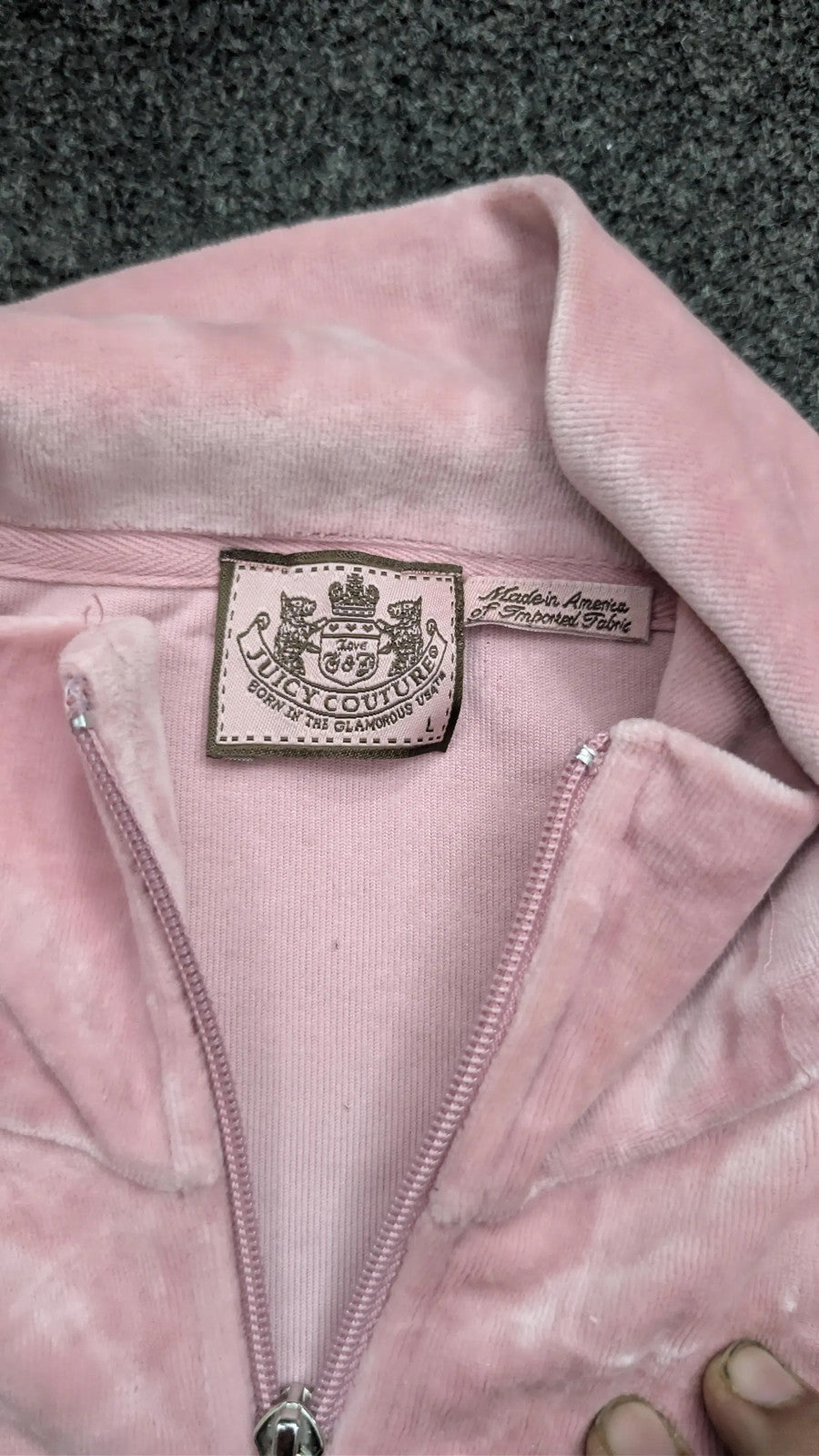 Vintage Juicy Couture Top Y2K Scottie Dog Graphic Velour Long Sleeve