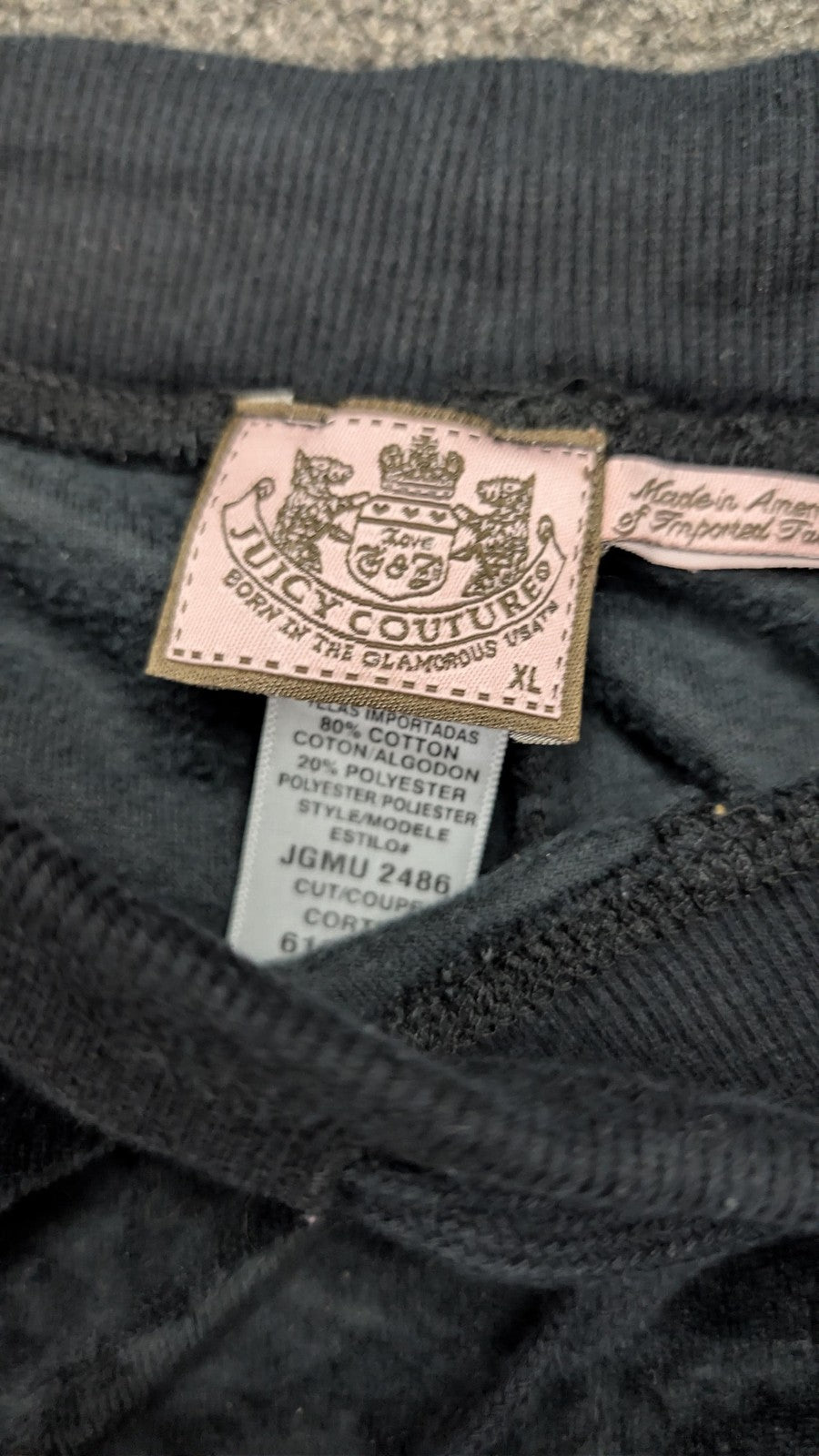 Vintage Juicy Couture Black Velour Tracksuit Bottoms | Y2K Flare Leg Sweatpants