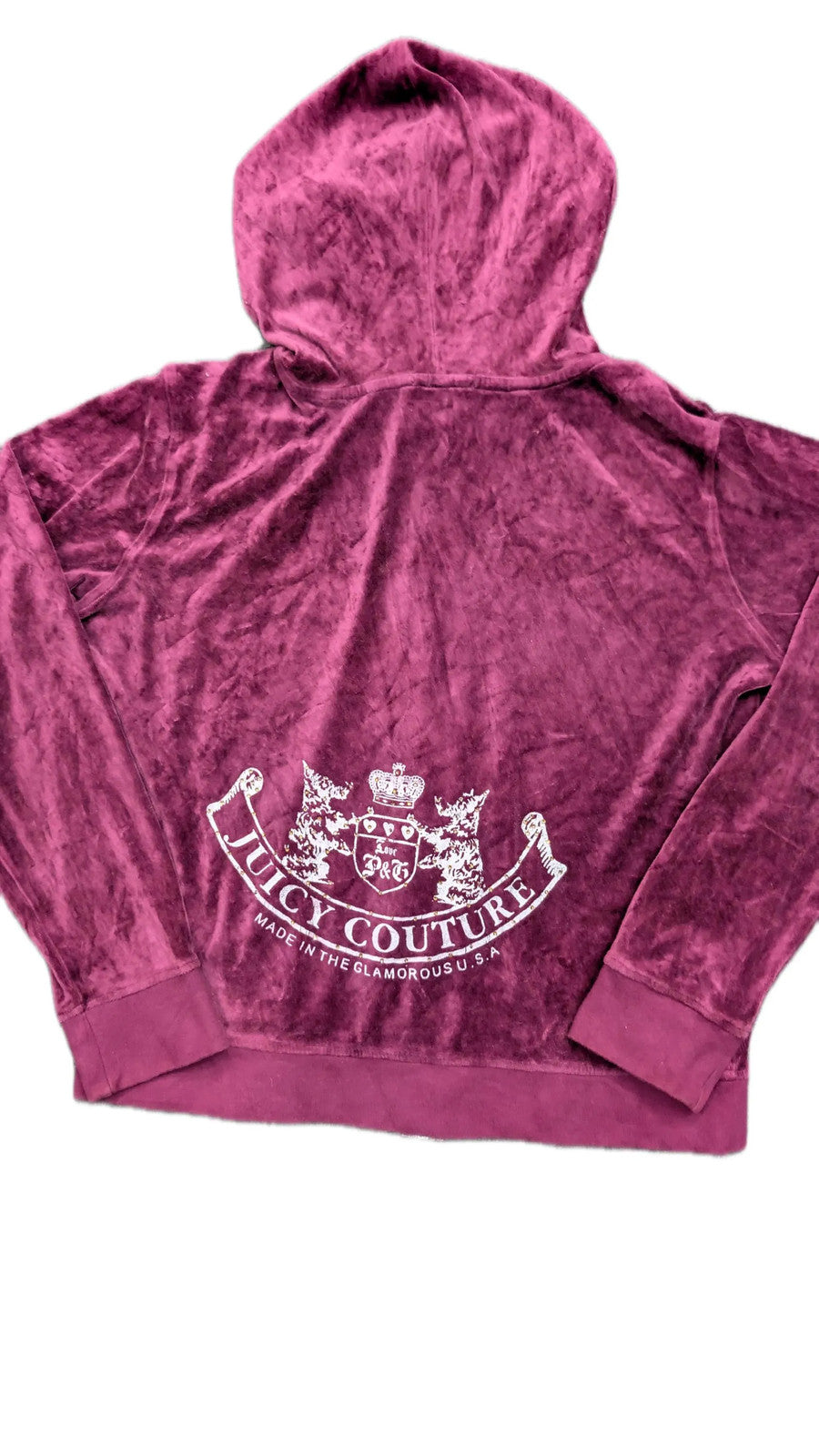 Vintage Juicy Couture Top Y2K Scottie Dog Graphic Velour Long Sleeve