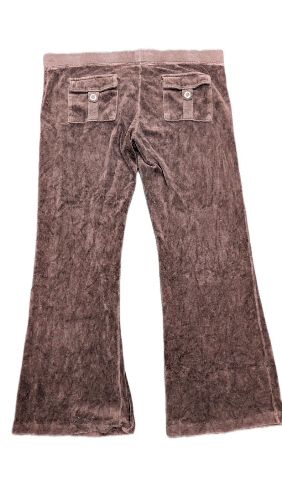Vintage Juicy Couture Brown Velour Tracksuit Bottoms | Y2K Flare Leg Sweatpants