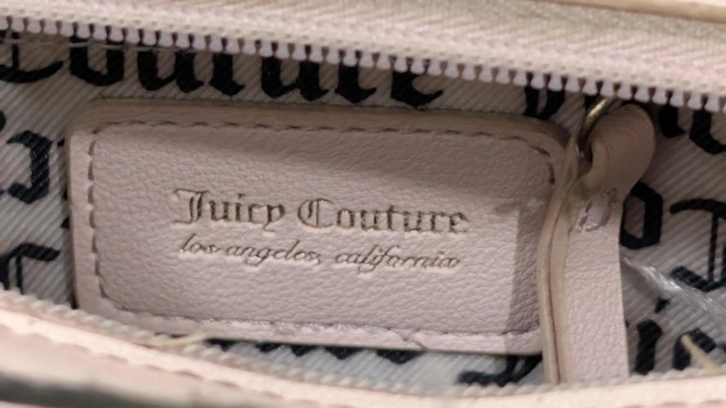 Juicy Couture Baby Pink Faux Leather Crossbody Satchel Bag Monogram
