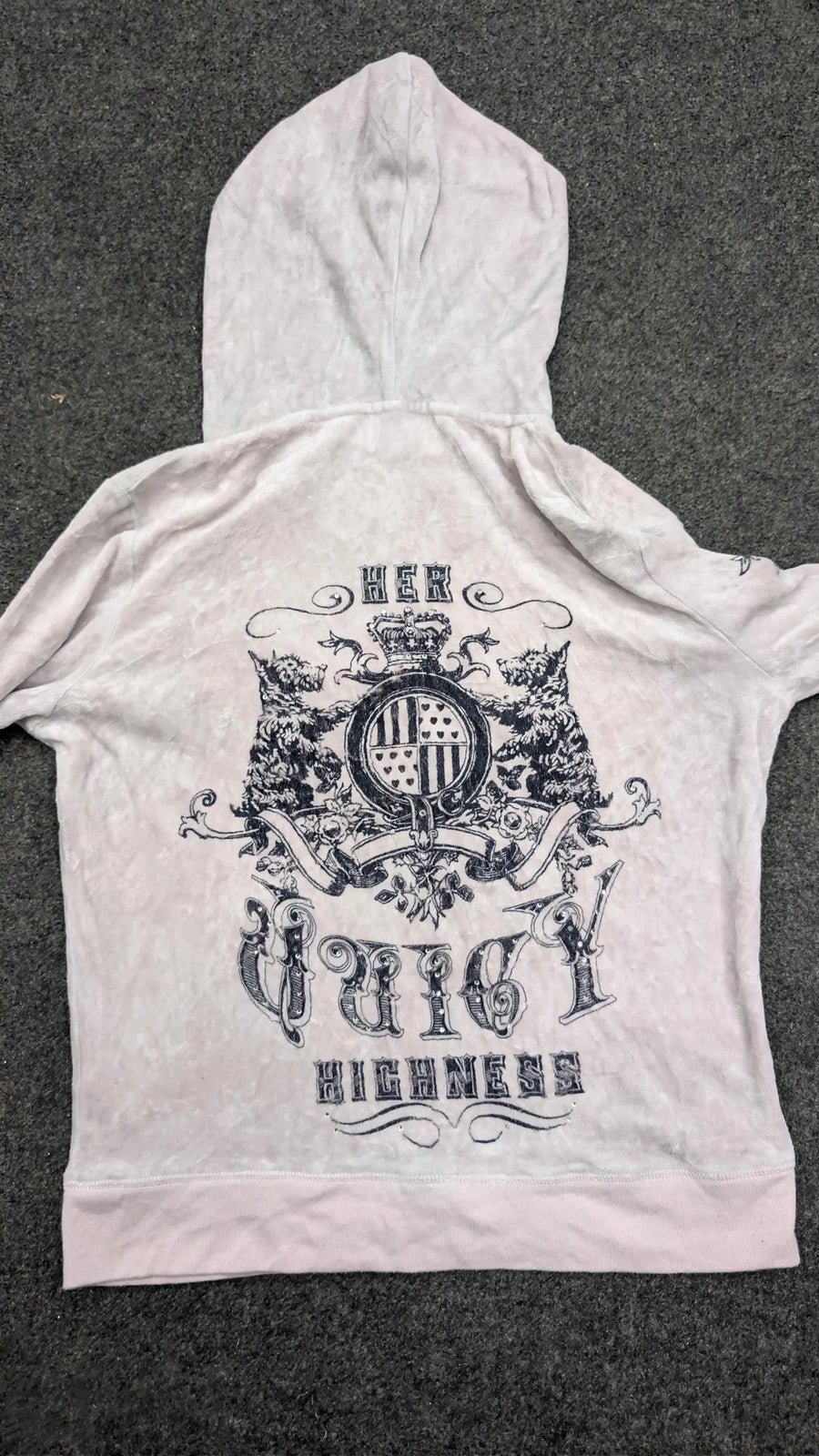 Vintage Juicy Couture Top Y2K Juicy Highness Rare Graphic Velour Long Sleeve