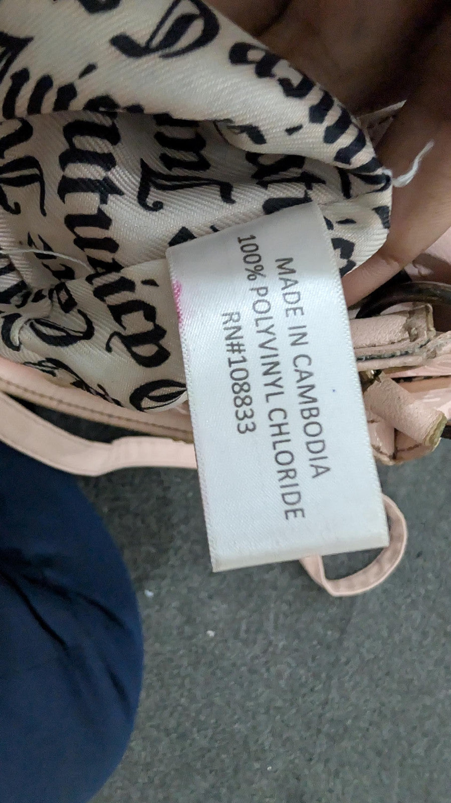 Juicy Couture Baby Pink Faux Leather Crossbody Satchel Bag Monogram