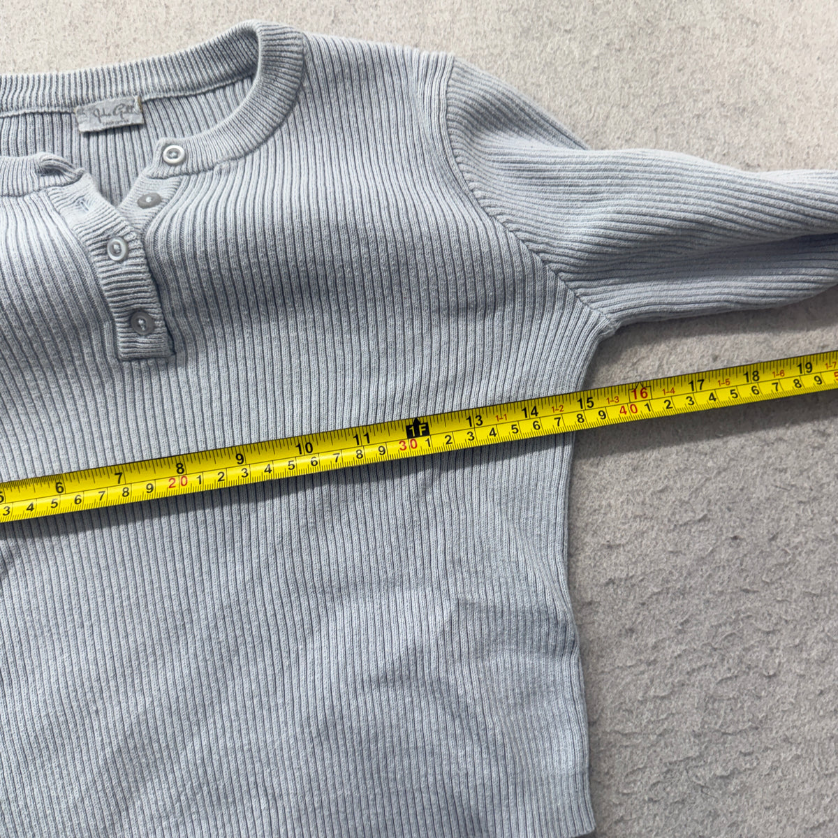 John Galt Brandy Melville Women's Baby Blue Ribbed Cropped Henley Top Size XS
