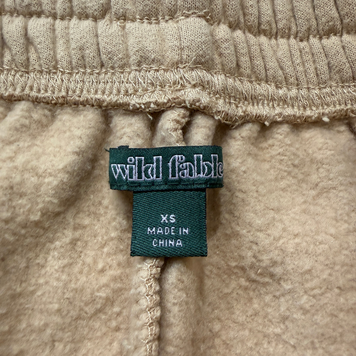 Wild Fable Women's Camel Fleece Sweatpants Elastic Waistband Wide Leg Size XS