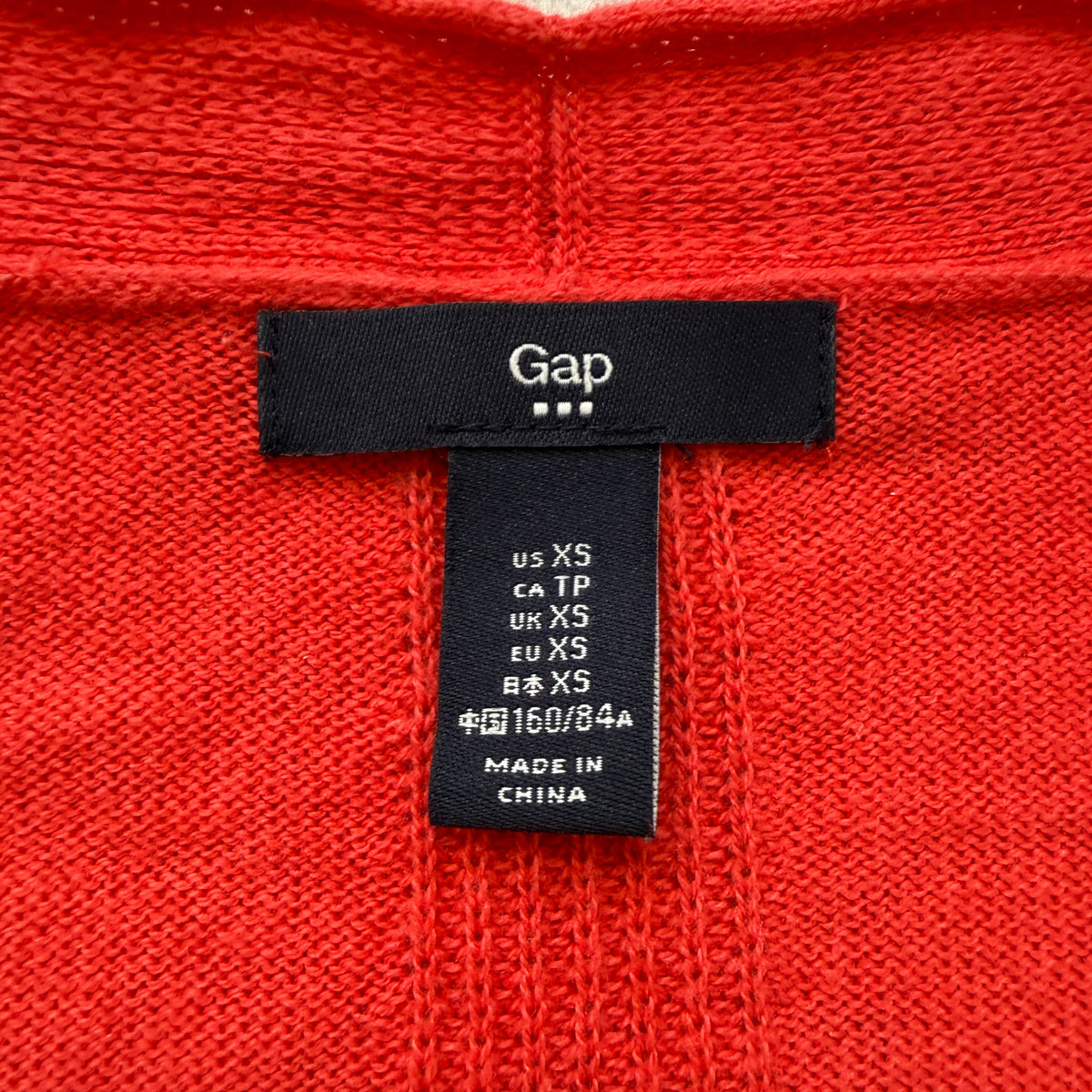 Gap Women's Red Knit Open Front Cardigan Sweater Long Sleeve Lightweight Size XS