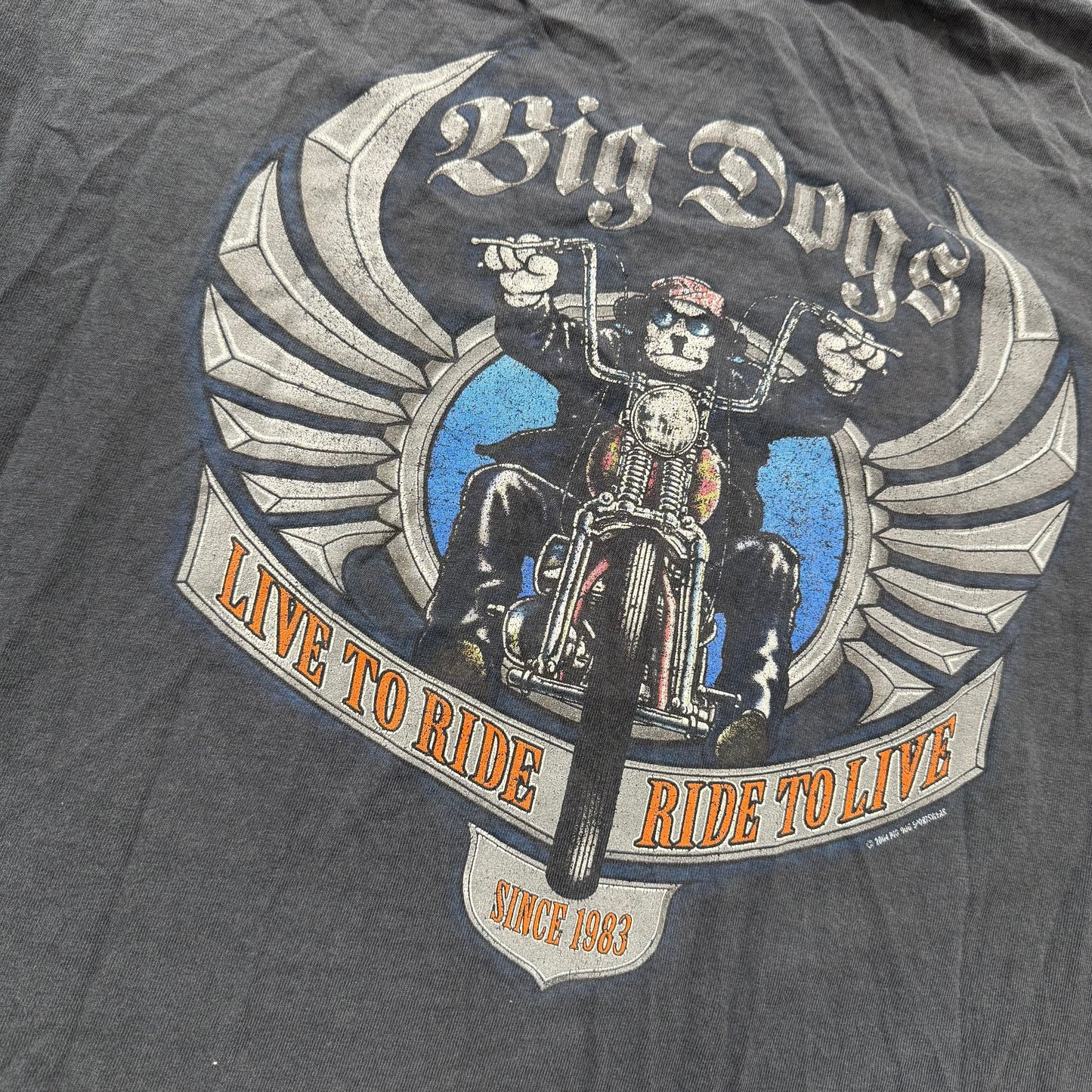 Big Dogs Men's Black Cotton T-Shirt Short Sleeves Biker Dog Graphic Tee Size L