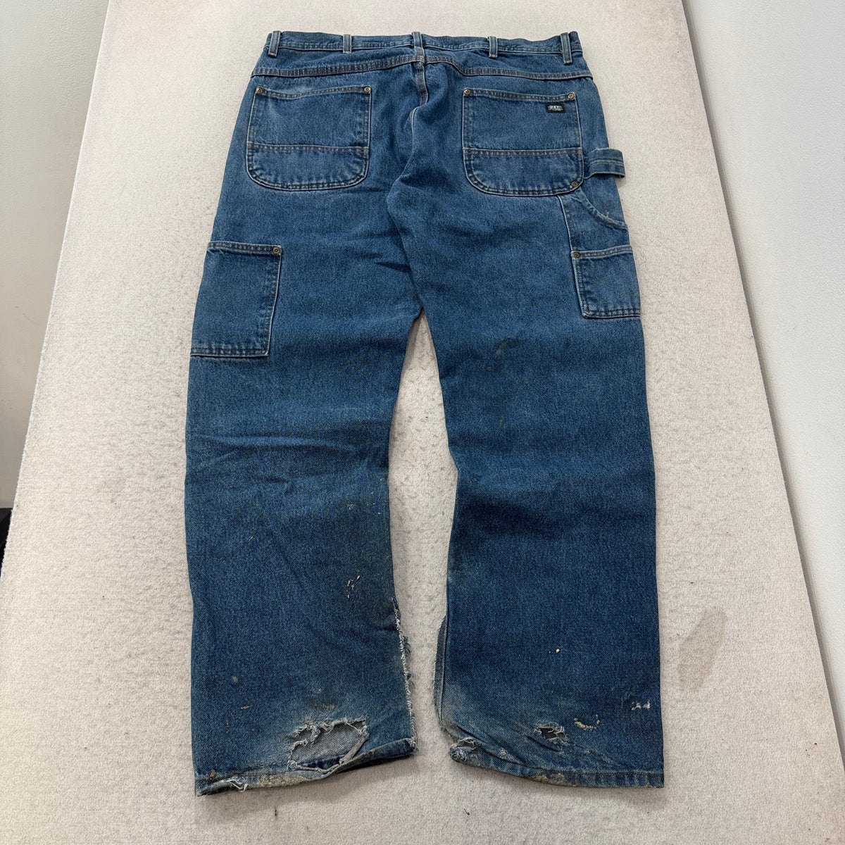 Key Double Knee Carpenter Jeans Medium Wash Size 38x32 photo 2
