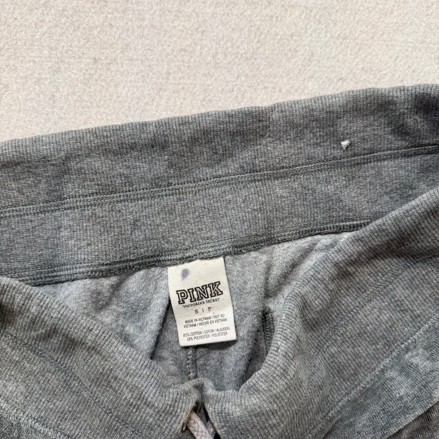 PINK Victoria's Secret Women's Heather Gray Velour Flared Track Pants Y2K Size S