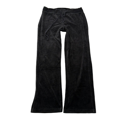 Juicy Couture Women's Black Velour Flared Track Pants Drawstring Classic Size M