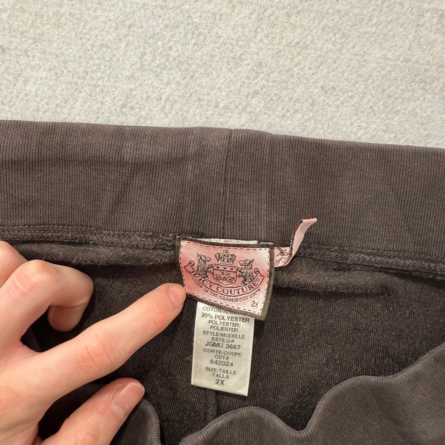 Juicy Couture Women's Dark Brown Velour Flared Wide Leg Track Pant Y2K Size 2X