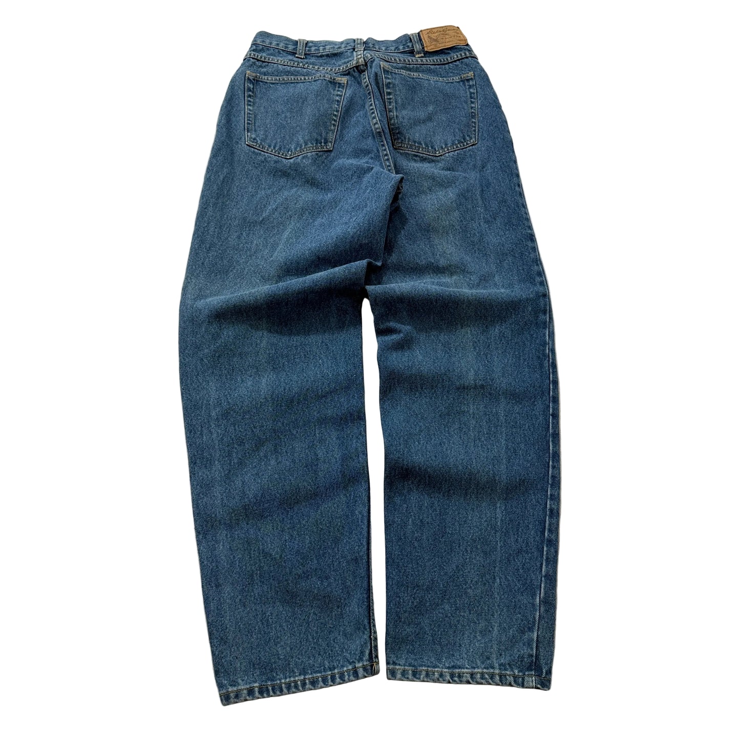 Vintage Eddie Bauer Men's Blue Denim Jeans Baggy Zip-Fly Pockets Size 32x32