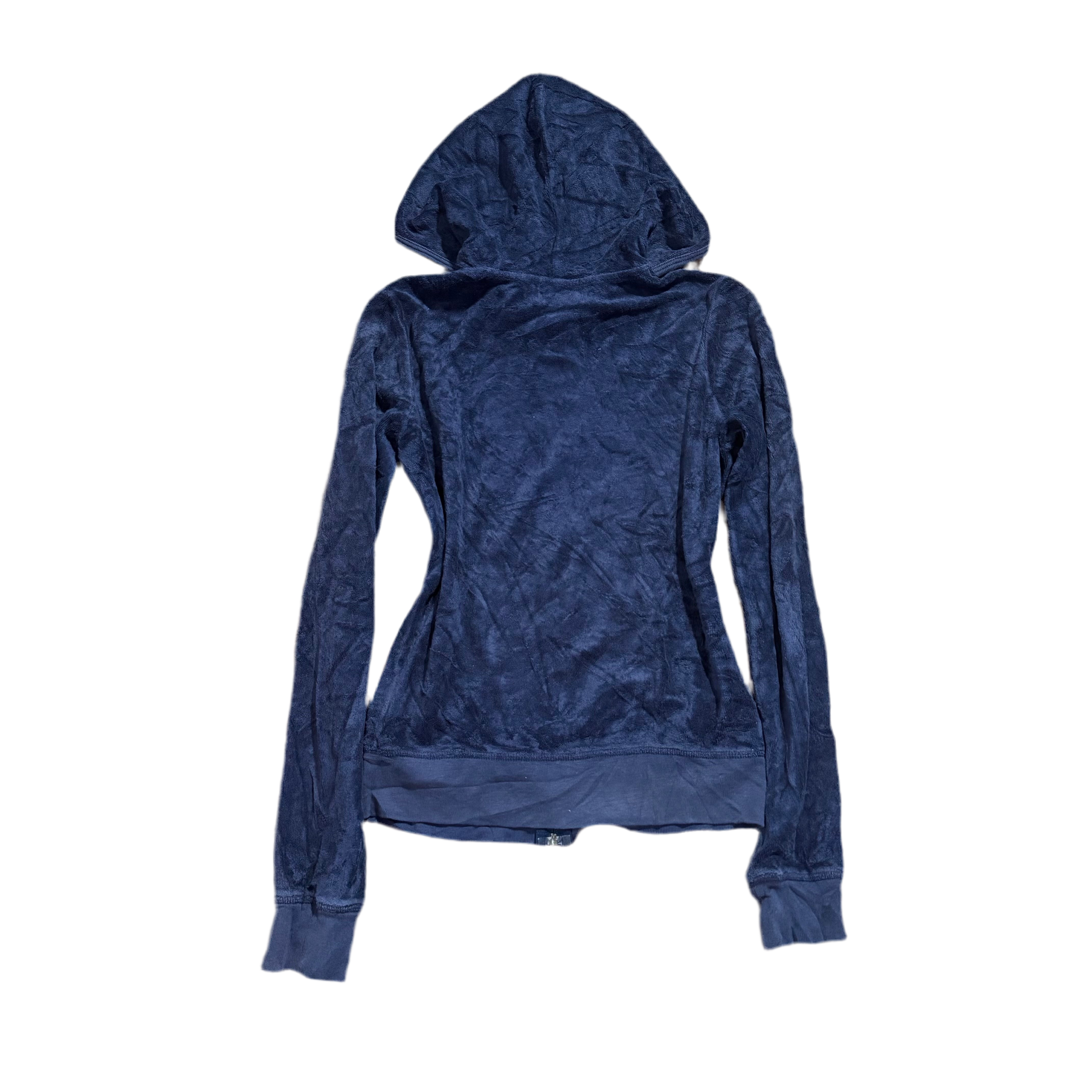 Vintage Juicy Couture Navy Terry Cloth Zip Hoodie Size S
