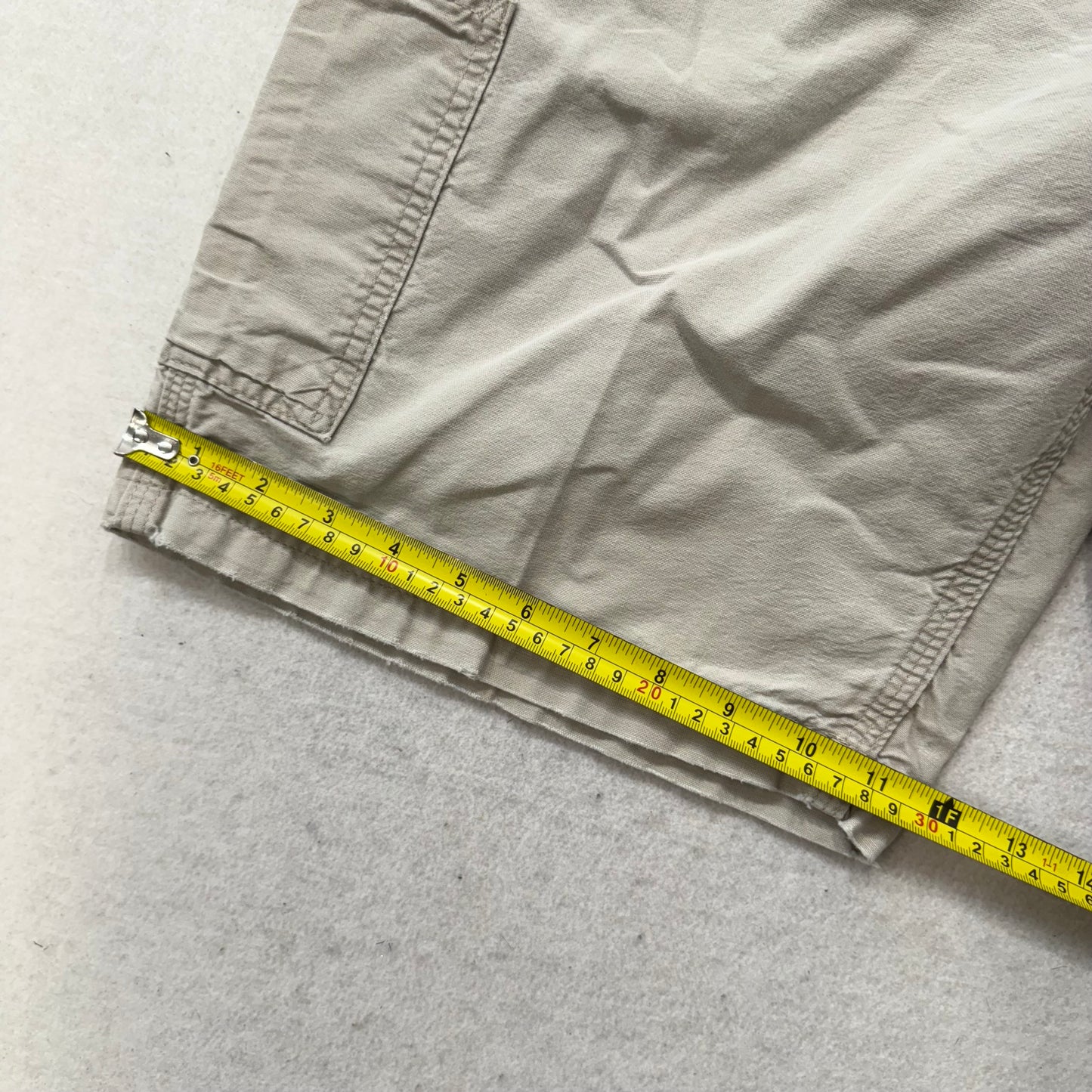 Carhartt Mens Tan Cotton Loose Fit Carpenter Shorts Utility Pockets Logo Size 34