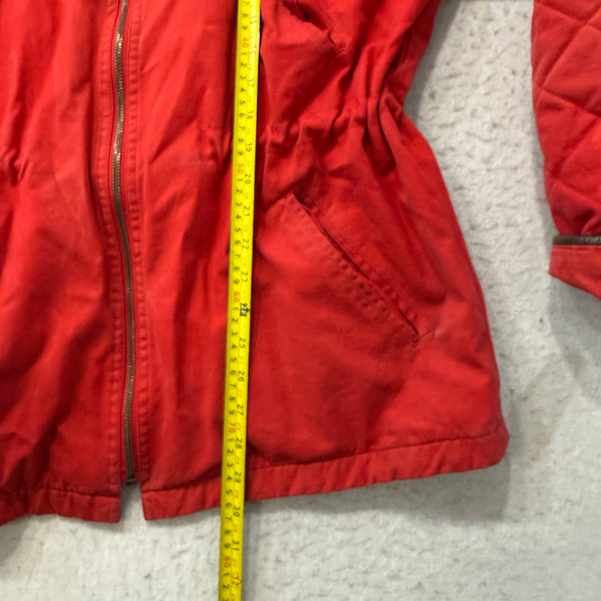 Express Quilted Hooded Jacket Plaid Lined Red Size S photo 5