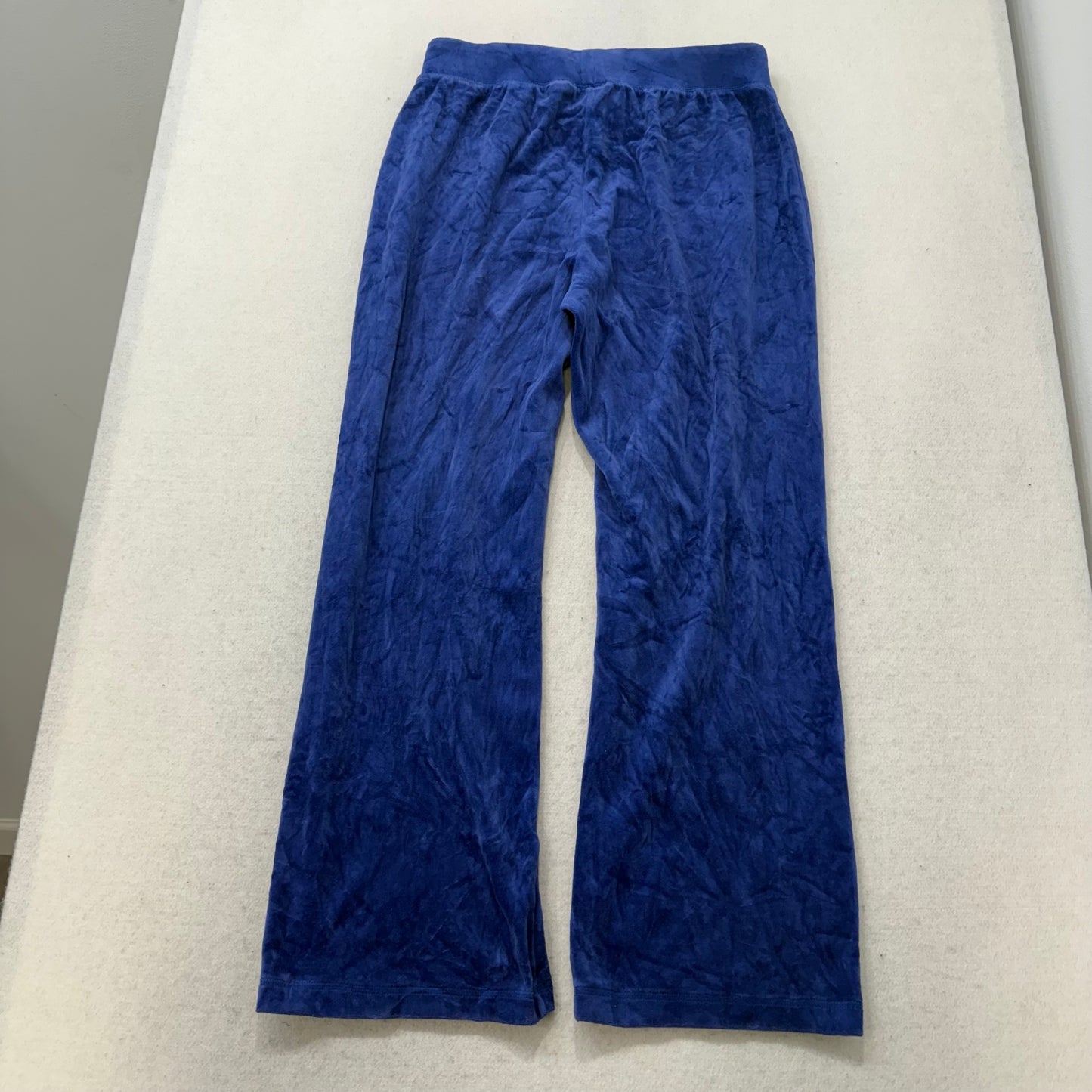 Juicy Couture Women's Royal Blue Velour Flared Track Pant Loungewear Y2K Size M