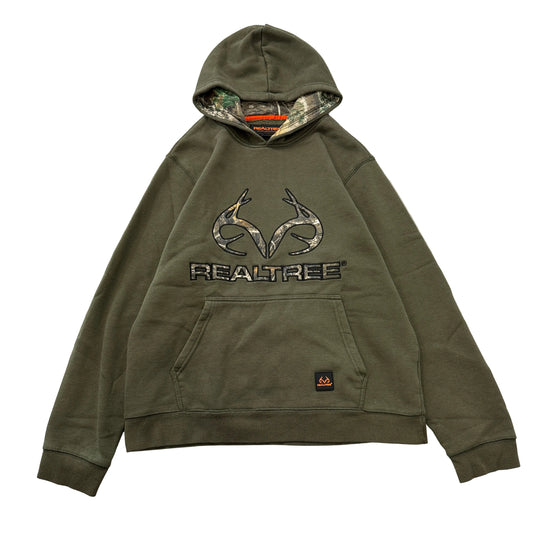 Realtree Olive Pullover Hoodie Camo Lined Hood Size L photo 1
