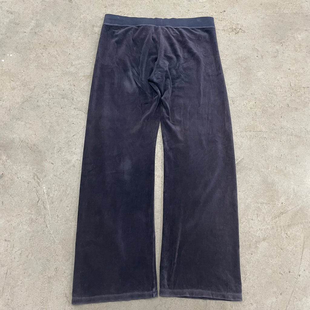 Vintage Juicy Couture Rhinestone Logo Navy Velour Pants Size L