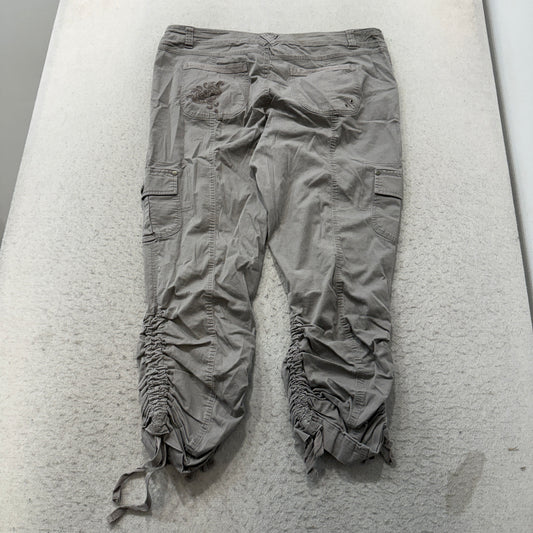 INC International Concepts Cargo Capri Pants Women's Gray Ruched Size 14 photo 2