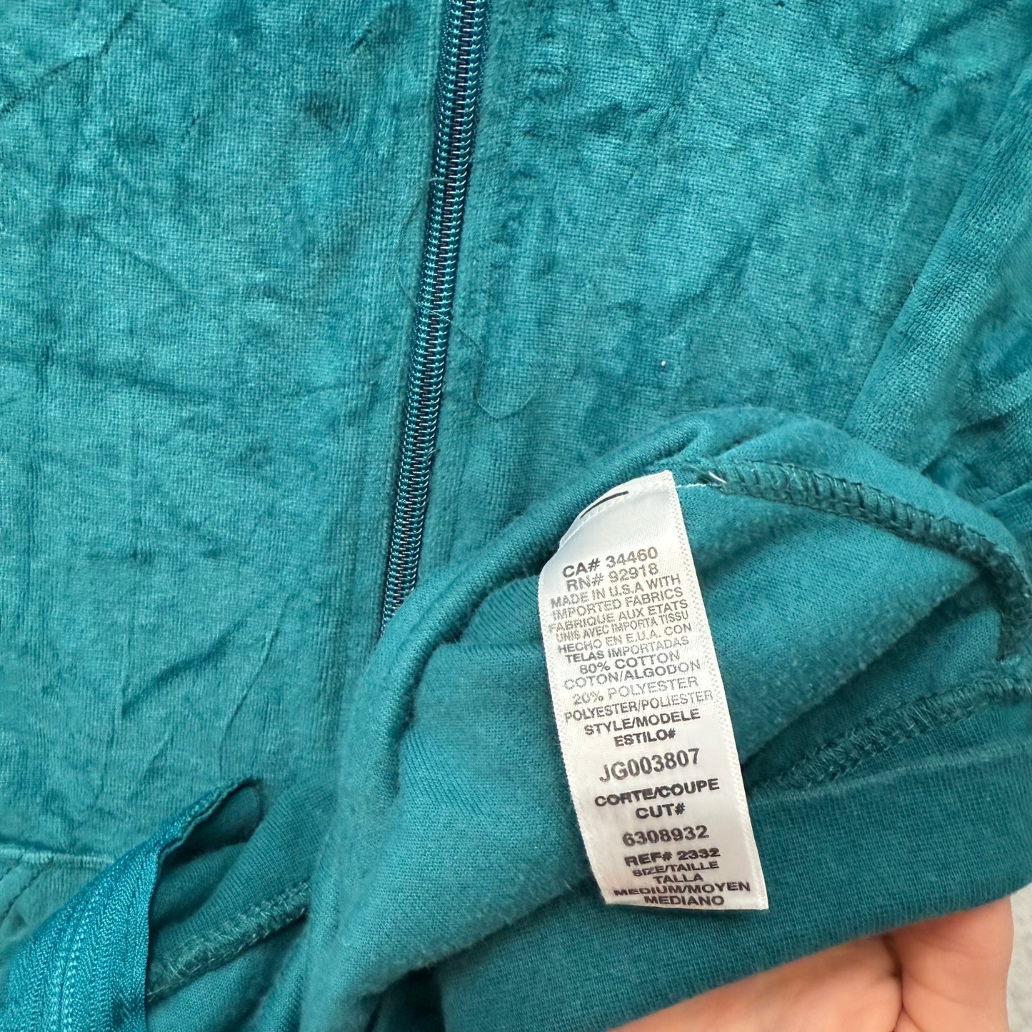Juicy Couture Women's Teal Velour Full Zip Track Jacket Loungewear Y2k Size M