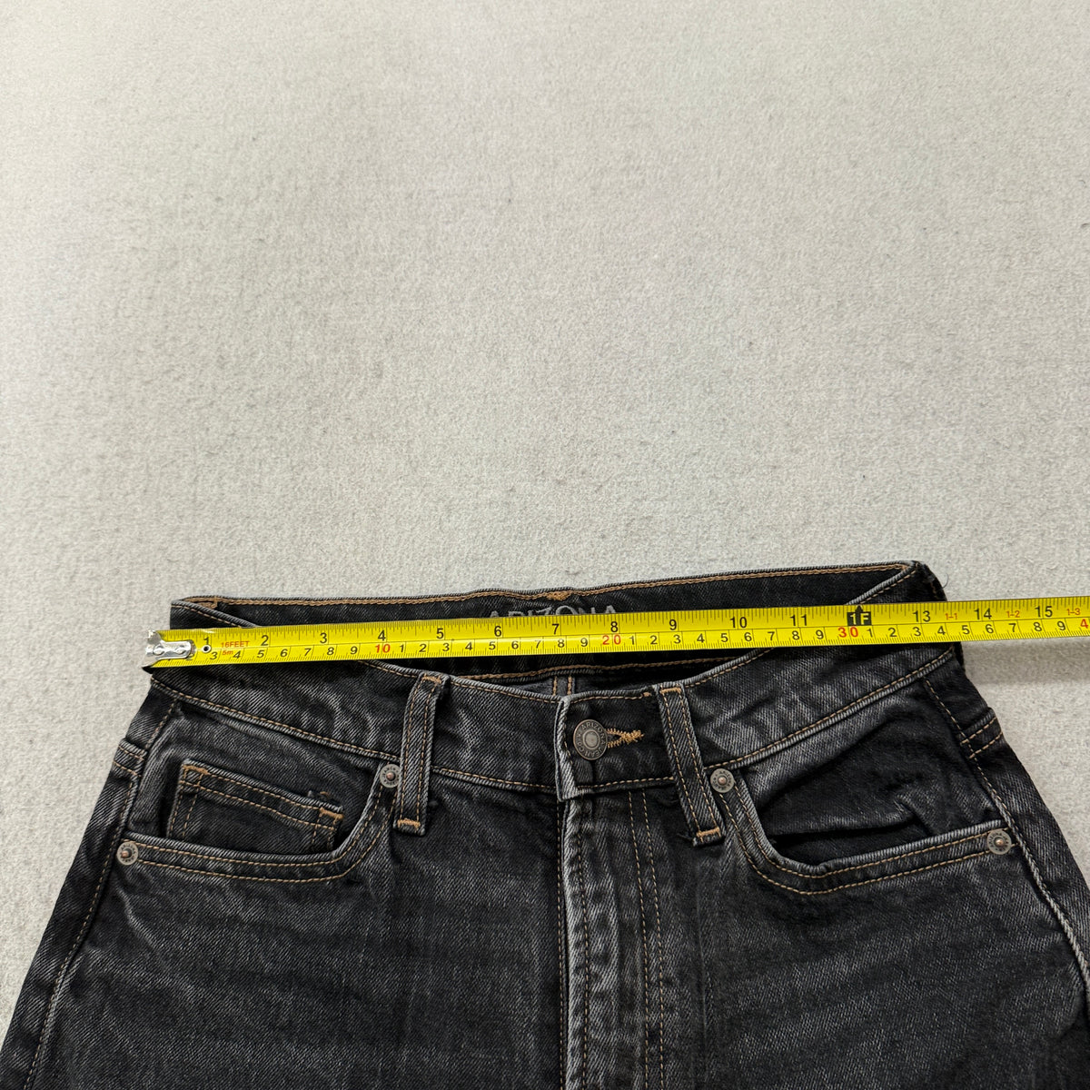 Arizona Jean Co Highest Rise Vintage Straight Jeans Women's Black Wash Size 4 photo 4