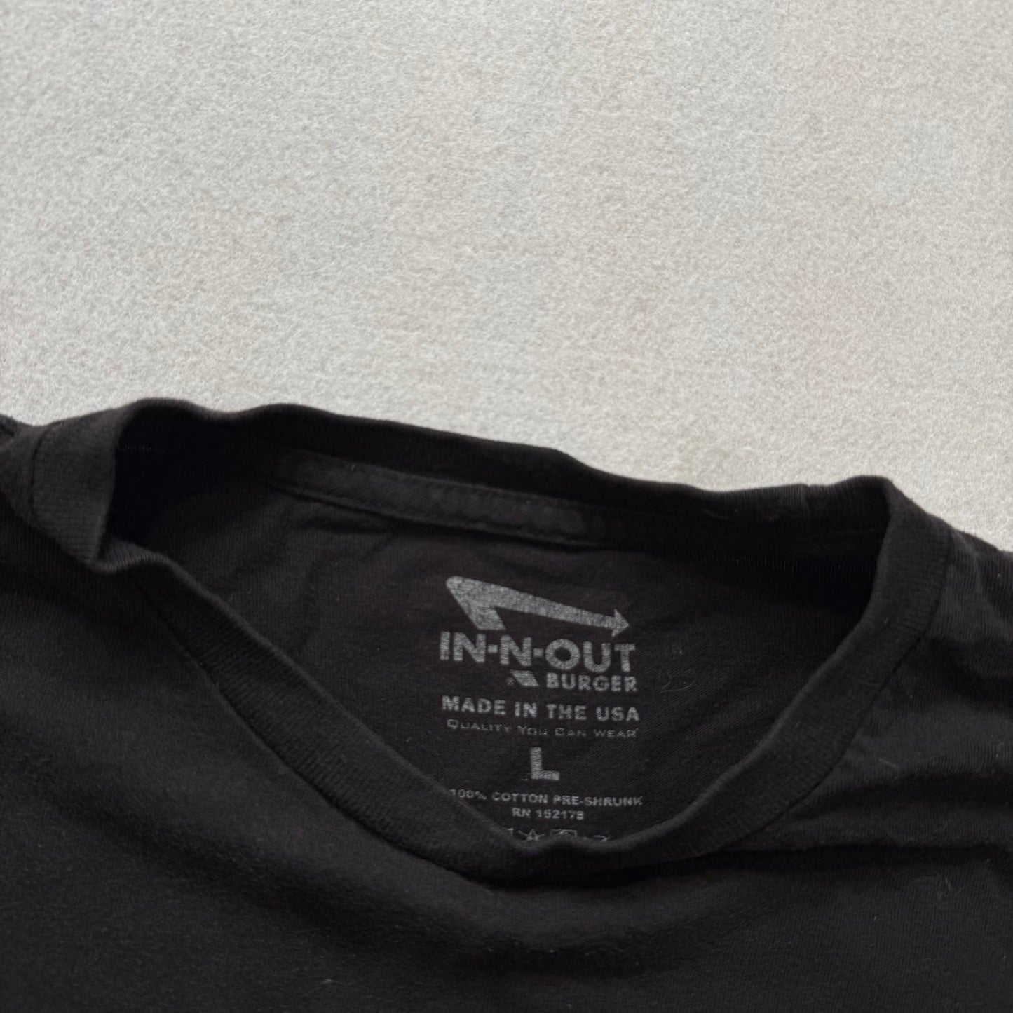 In-N-Out Burger Arizona Mens Black 100% Cotton California Graphic T-Shirt Size L