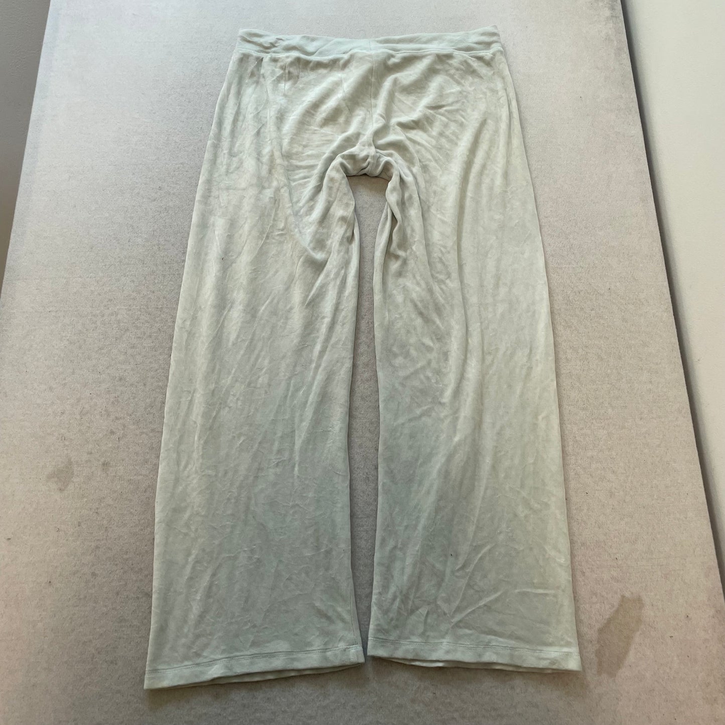 Vintage Juicy Couture Women's Light Grey Velour Flared Leg Track Pant Y2k Size L