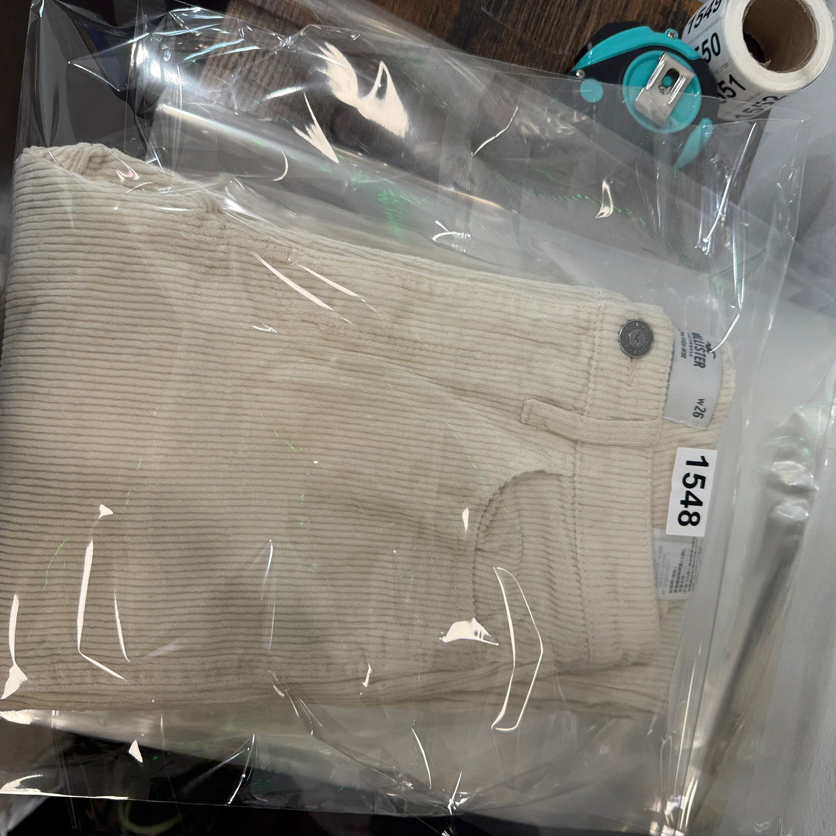 Hollister Ultra High Rise Mom Corduroy Pants Cream Size 1 photo 9