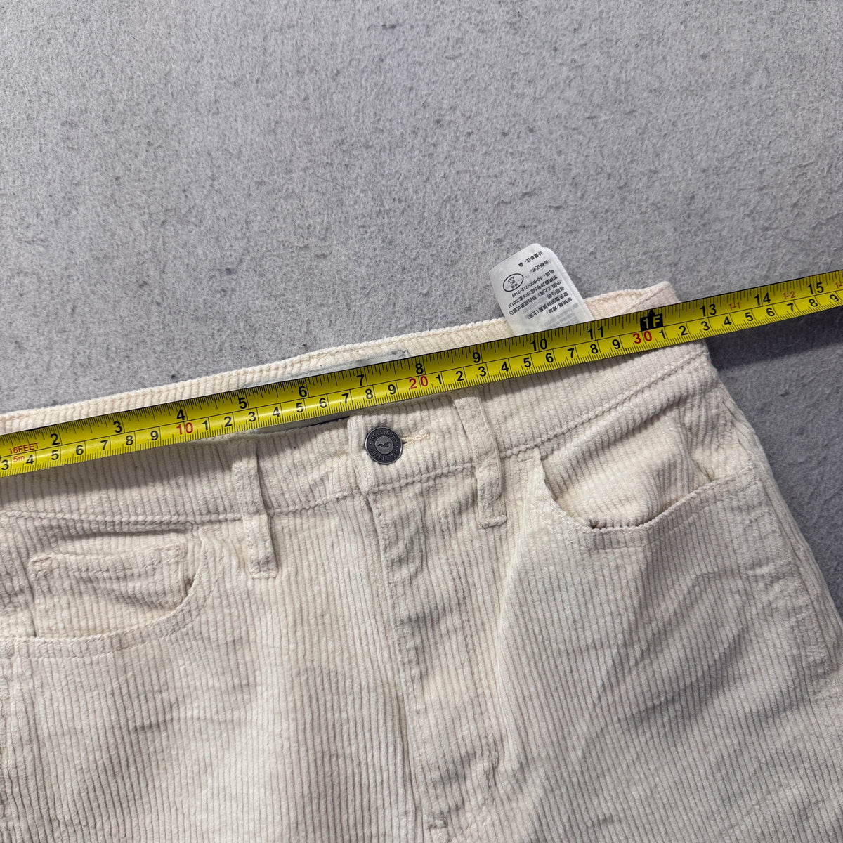 Hollister Ultra High Rise Mom Corduroy Pants Cream Size 1 photo 4