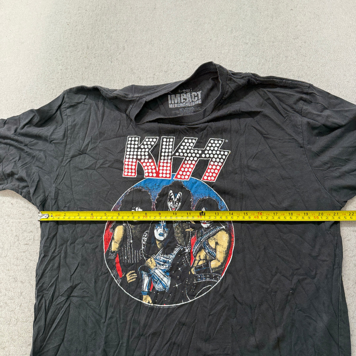 KISS Band T-Shirt Men's Black Rock Graphic Short Sleeve Crewneck Tee Size XL photo 4