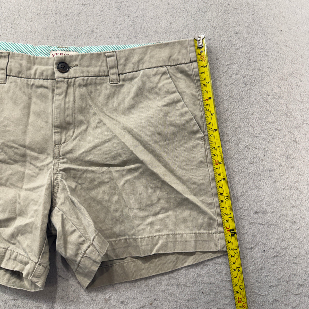 Merona Womens Khaki Chino Shorts Size 10 photo 5
