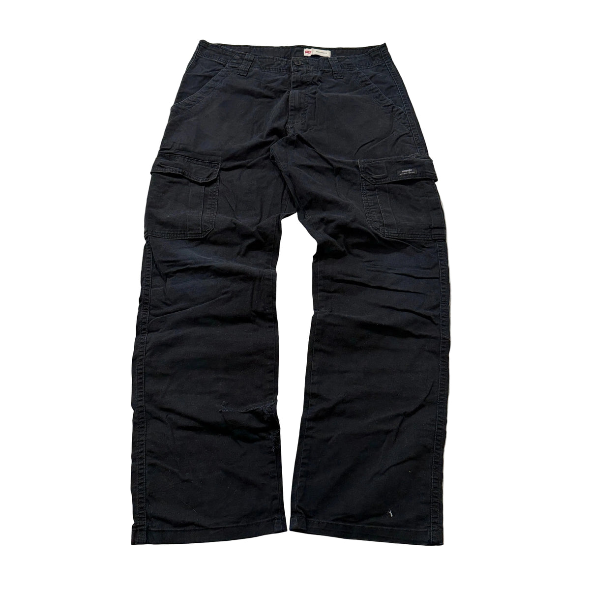 Wrangler Relaxed Fit Cargo Pants Men's Black Cotton Stretch Utility Size 32x32 photo 1