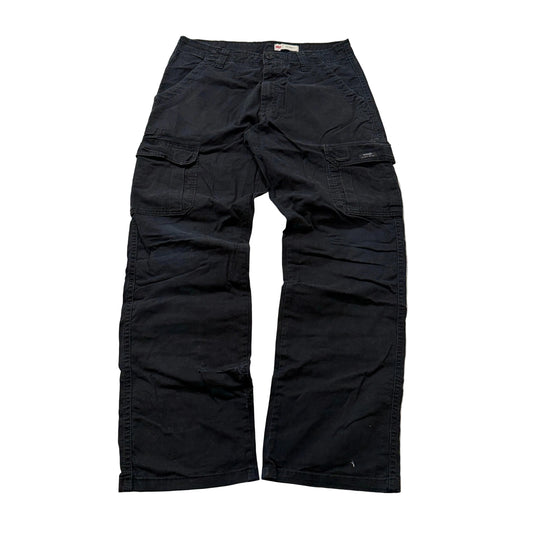 Wrangler Relaxed Fit Cargo Pants Men's Black Cotton Stretch Utility Size 32x32 photo 1